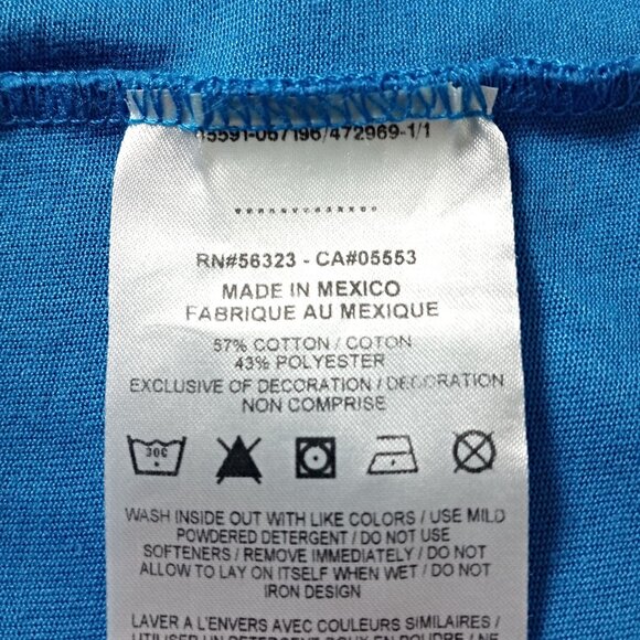 Nike Mens Dri Fit T Shirt Blue Cotton Blend JUST DO IT Graphic Size XL - Picture 7 of 8